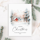 Waterverf Winter Kerstlandschap Corporate Feestdagenkaart