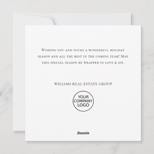 Waterverf Winter Kerstlandschap Corporate Feestdagenkaart (Achterkant)