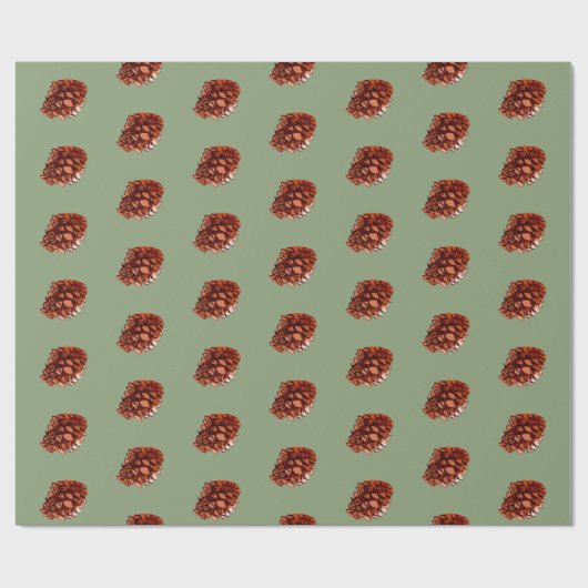 Waterverf Winter Kerstmis Bos Kegels Groen Cadeaupapier (Vlak)