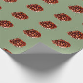 Waterverf Winter Kerstmis Bos Kegels Groen Cadeaupapier (Hoek)