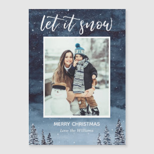 Waterverf Winter Laat het sneeuwen Foto Kerstmis K