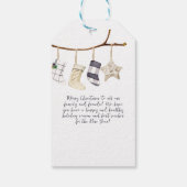 Waterverf Winter Lady Gnome Vrolijk kerstfeest Cadeaulabel (Achterkant)