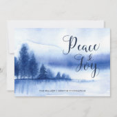 Waterverf Winter Lake Holiday Flat Card Kaart (Voorkant)