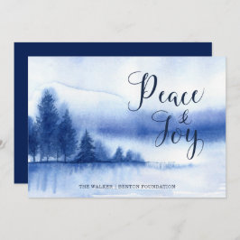 Waterverf Winter Lake Holiday Flat Card Kaart