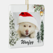 Waterverf Winter Landscape Kerstfoto Pet Keramisch Ornament (Rechts)