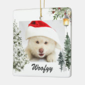 Waterverf Winter Landscape Kerstfoto Pet Keramisch Ornament (Links)