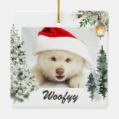 Waterverf Winter Landscape Kerstfoto Pet Keramisch Ornament (Achterkant)