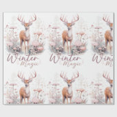 Waterverf Winter Magische Herten Cadeaupapier (Vlak)