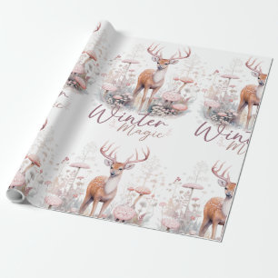 Waterverf Winter Magische Herten Cadeaupapier