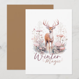 Waterverf Winter Magische Herten Kaart