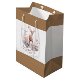 Waterverf Winter Magische Herten Medium Cadeauzakje
