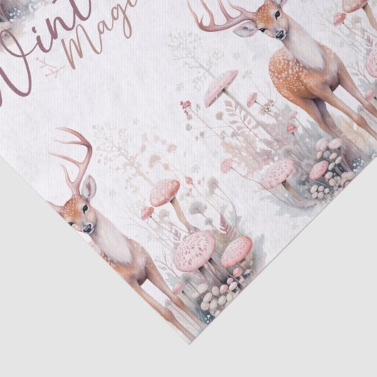 Waterverf Winter Magische Herten Tissuepapier (Detail)