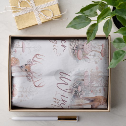Waterverf Winter Magische Herten Tissuepapier (Geschenk)