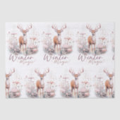 Waterverf Winter Magische Herten Tissuepapier (Voorkant)