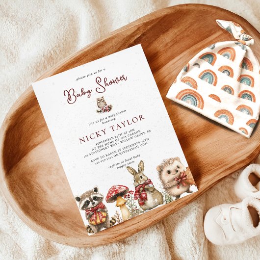 Waterverf Winter Meadow Baby shower Kaart