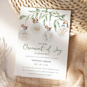 Waterverf Winter Ornamenten Baby shower Kaart