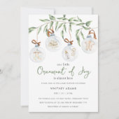 Waterverf Winter Ornamenten Baby shower Kaart (Voorkant)