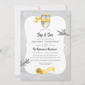 Waterverf Winter Owl Kerstmis Kaart (Voorkant)