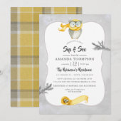 Waterverf Winter Owl Kerstmis Kaart (Voorkant / Achterkant)