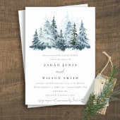 Waterverf Winter Pine Couples Shower Kaart