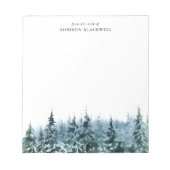 Waterverf Winter Pine Trees Aangepaste laptop Notitieblok (Voorkant)