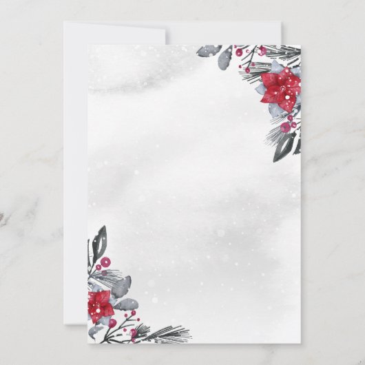 Waterverf Winter Pinguin Baby shower Uitnodiging (Achterkant)