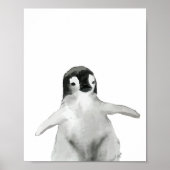 Waterverf Winter Pinguïn Jongens Meisjes Kwekerij  Poster (Voorkant)