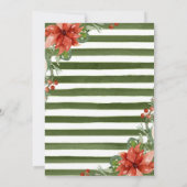 Waterverf Winter Poinsettia Bloemen Vrijgezellenfe Kaart (Achterkant)