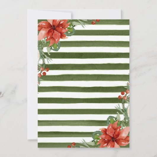 Waterverf Winter Poinsettia Bloemen Vrijgezellenfe Kaart (Achterkant)