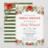 Waterverf Winter Poinsettia Bloemen Vrijgezellenfe Kaart (Voorkant / Achterkant)