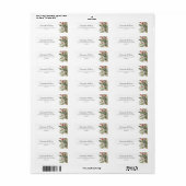 Waterverf Winter Poinsettia & Green Pine Tree Etiket (Full Sheet)