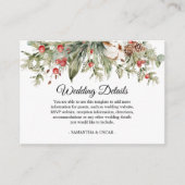 Waterverf Winter Poinsettia & Green Pine Tree  Informatiekaartje (Voorkant)