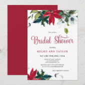 Waterverf Winter Poinsettia Vrijgezellenfeest Kaart (Voorkant / Achterkant)