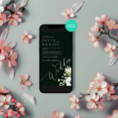 Waterverf Winter Protea Boeket Bloemen Huwelijk Kaart