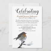 Waterverf Winter Robin | Viering van het leven Kaart (Voorkant)