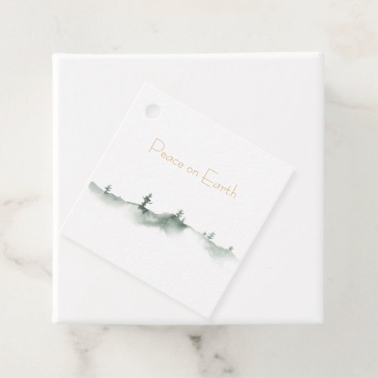 Waterverf Winter Scene Bedankjes Labels (In situ)