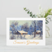 Waterverf Winter Scene Business Seasons Greetings Feestdagenkaart (Staand voorkant)