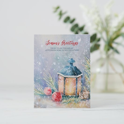 Waterverf Winter Scene Feestdagen Bedrijf Bedrijf (Staand voorkant)