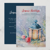 Waterverf Winter Scene Feestdagen Bedrijf Bedrijf Feestdagenkaart (Voorkant / Achterkant)