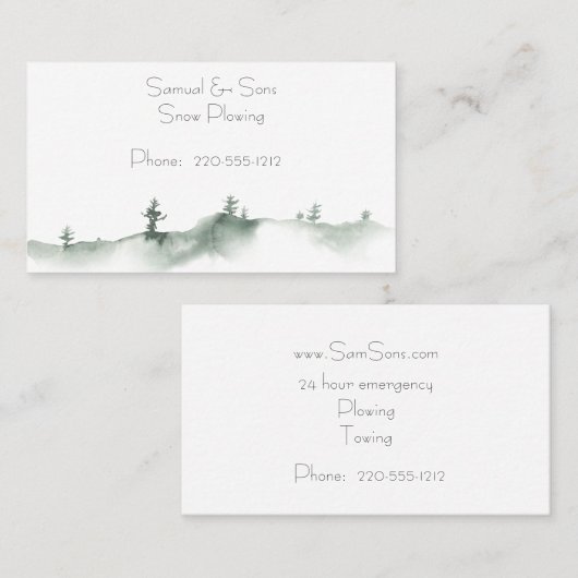 Waterverf Winter Scenery Visitekaartje (Voorkant / Achterkant)