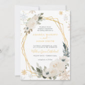 Waterverf Winter Sneeuw Lijst Trouwfeest Kaart (Voorkant)