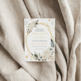 Waterverf Winter Sneeuw Lijst Trouwfeest Kaart