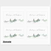 Waterverf Winter Sneeuw Scène Rechthoek Stickers (Vel)