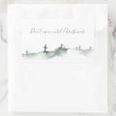 Waterverf Winter Sneeuw Scène Rechthoek Stickers (Tas)