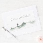 Waterverf Winter Sneeuw Scène Rechthoek Stickers (Envelop)