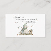 Waterverf Winter Sneeuwman Luier Raffle Informatiekaartje (Achterkant)