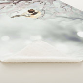 Waterverf Winter Snow Frost Chickadee Bird Sherpa Deken (3/4)