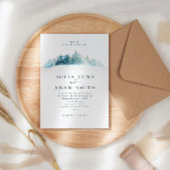 Waterverf Winter Snow Pine Wedding Kaart