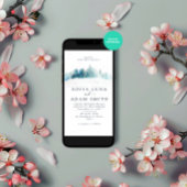 Waterverf Winter Snow Pine Wedding Kaart