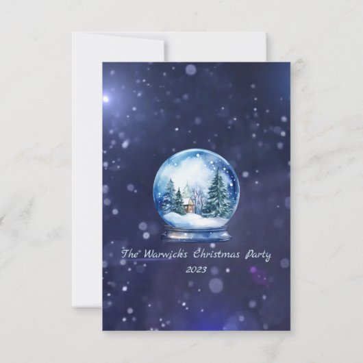 Waterverf Winter Snowglobe Kerstfeest Custom Kaart (Achterkant)